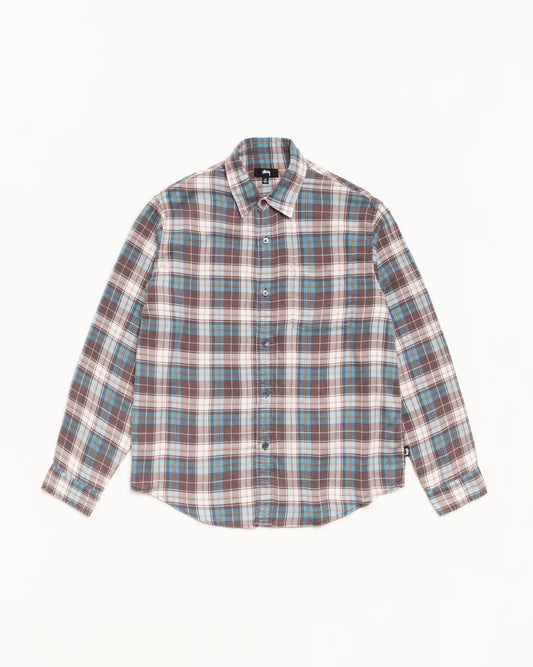 STUSSY MATTHEW PLAID SHIRT BROWN