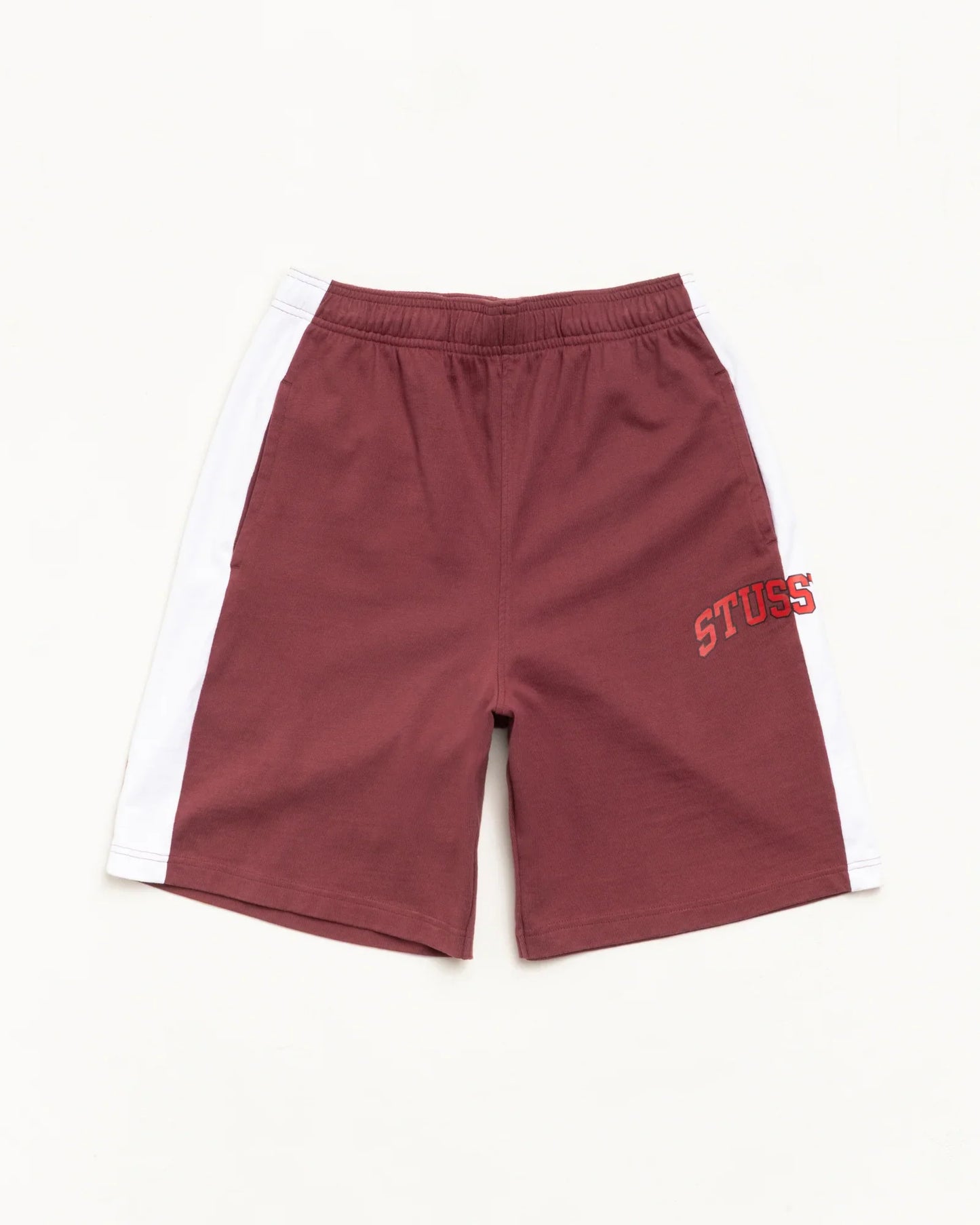 STUSSY STRIPE JERSEY SHORT BURGUNDY