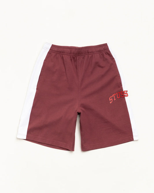 STUSSY STRIPE JERSEY SHORT BURGUNDY