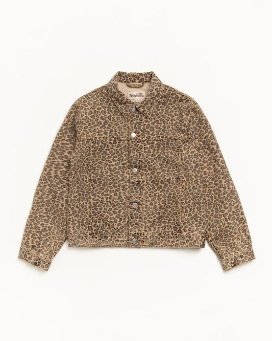 STUSSY DENIM TRUCKER JACKET LEOPERD