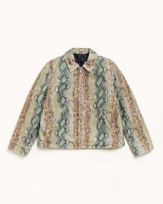 STUSSY GARAGE JACKET LEATHER SNAKE