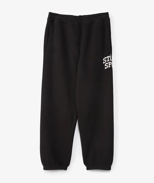 STUSSY FLEECE SPORT SWEATPANTS - BLACK