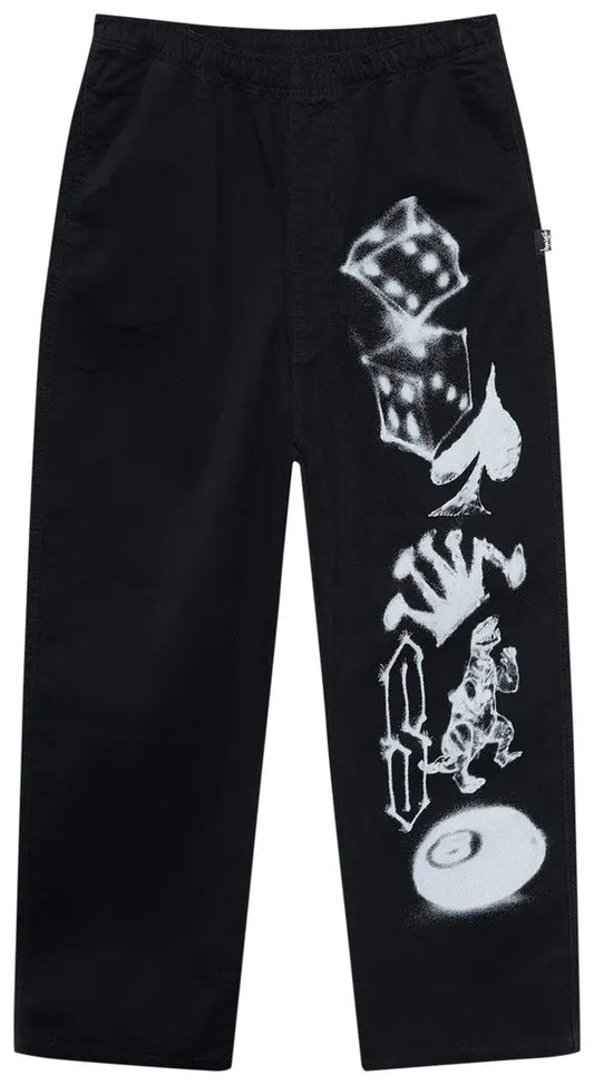STUSSY AIRBRUSH ICON BEACH PANT 'BLACK'
