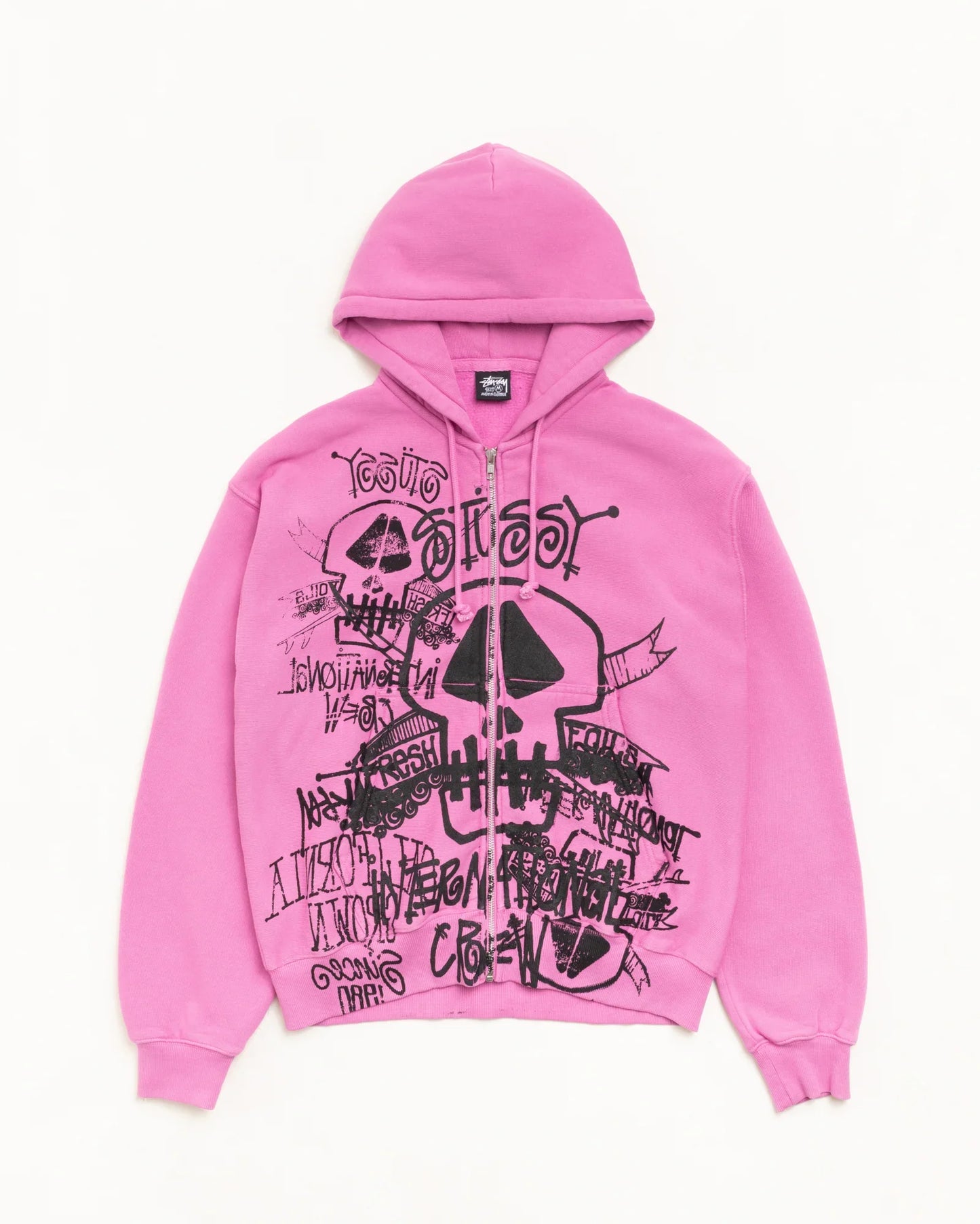 STUSSY SKULLS ZIP HOODIE PIGMENT DYED