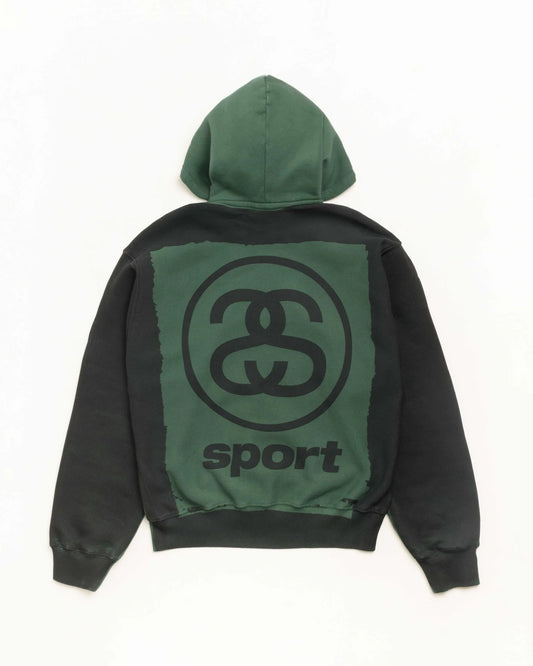 STUSSY LINK SPORT ZIP HOODIE GARMENT DYED