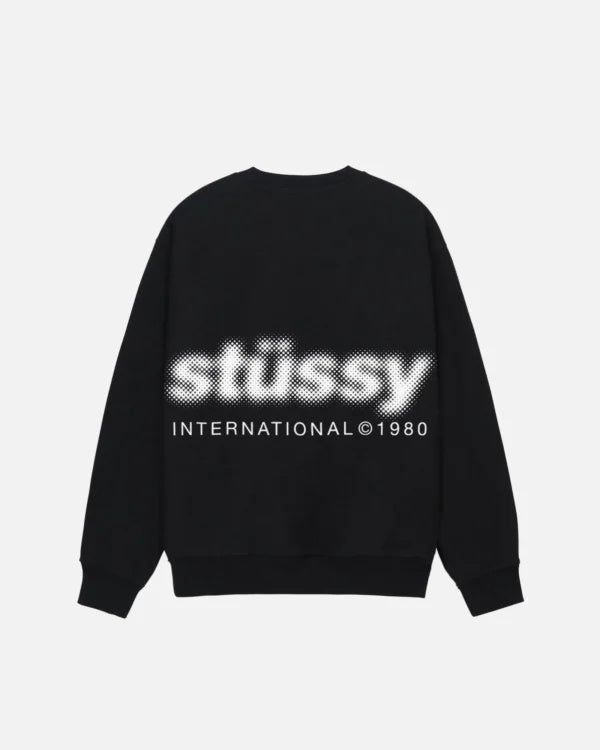 STUSSY BLUR CREW BLACK