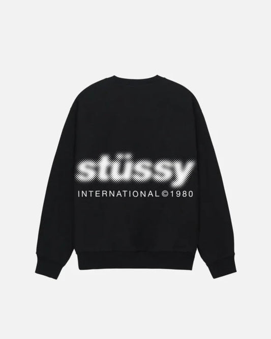 STUSSY BLUR CREW BLACK